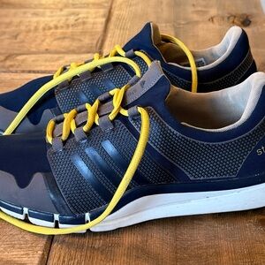 Stella McCartney Adidas Collab Women’s Navy Sneakers with Yellow Laces